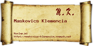 Maskovics Klemencia névjegykártya